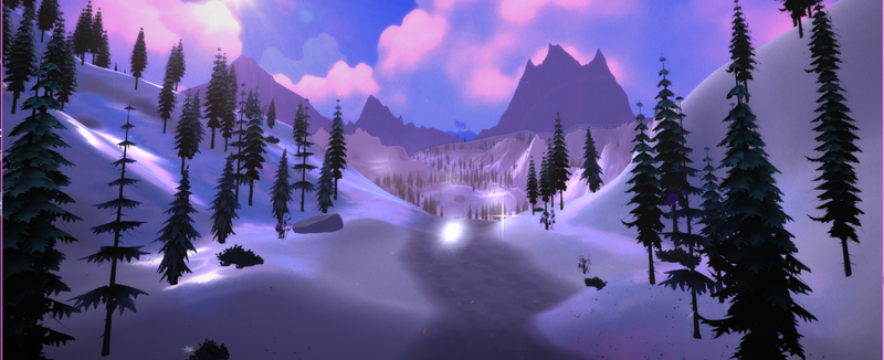 The open wilderness. See those sparks of light? They are supposed to guide you to the first tree.